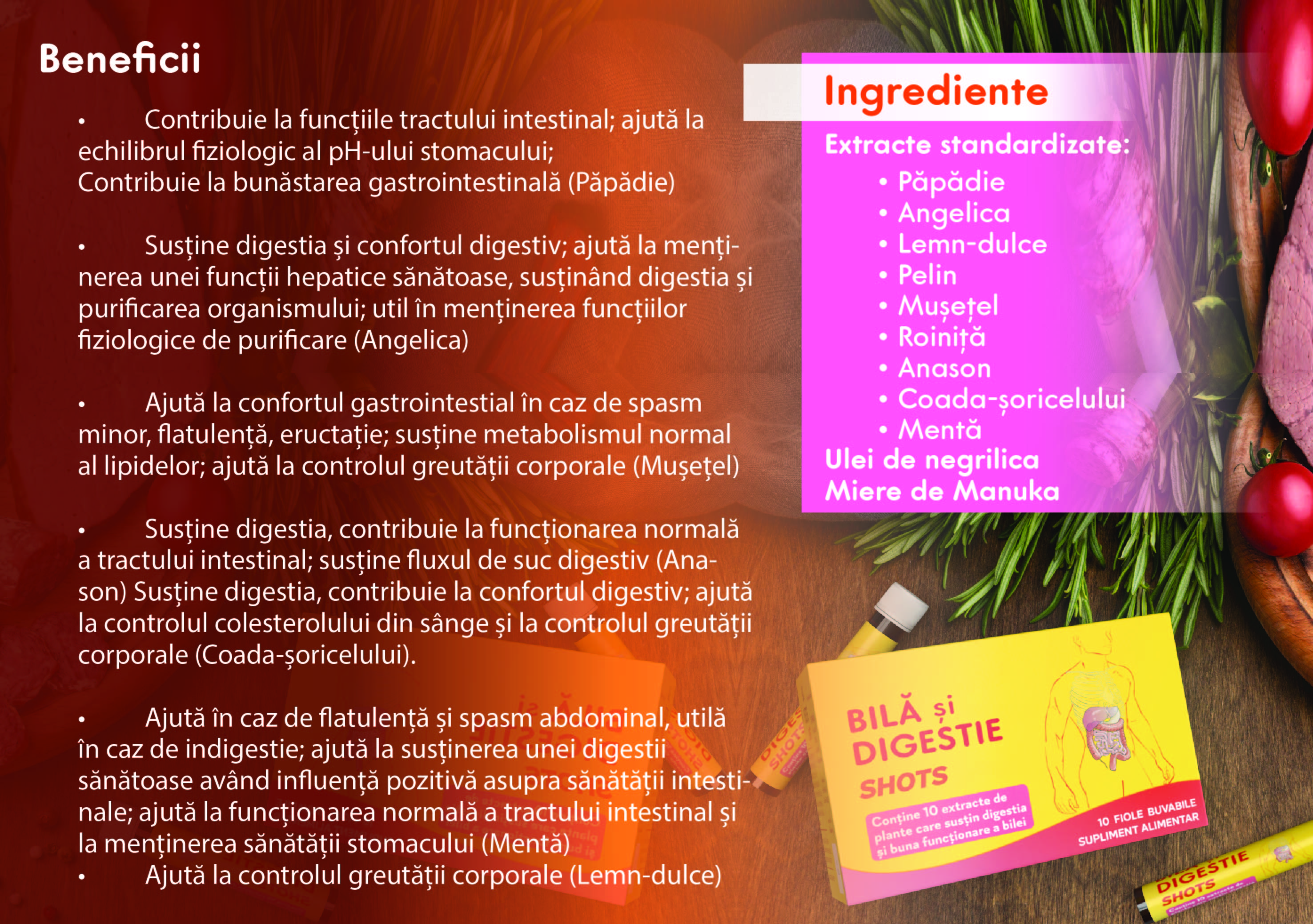 Bila SI Digestie SHOTS, 10 Drinkable Vials - image 2