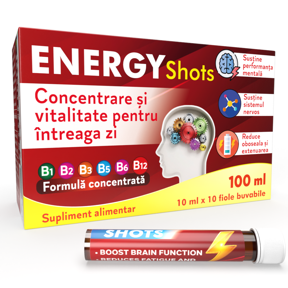 Energy Shots B12, 10 fiole Buvabile - imagine 2