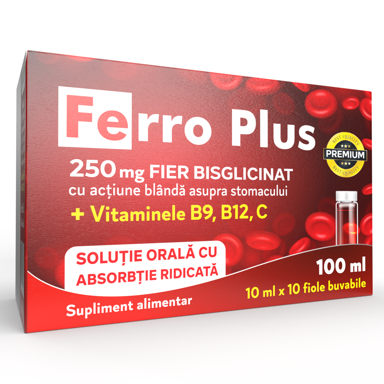 Ferroplus 250 mg SHOTS, 10 fiole Buvabile - imagine 2