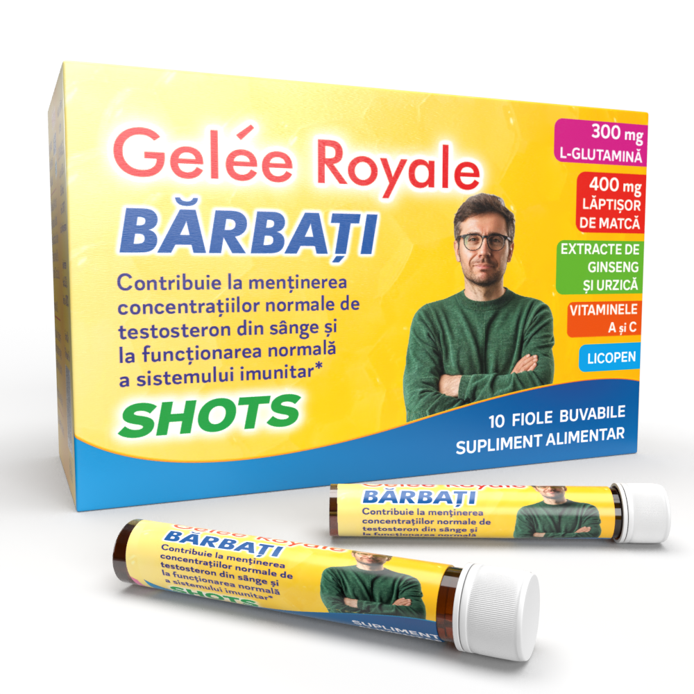 Gelee Royale Barbati SHOTS, 10 fiole Buvabile - imagine 2