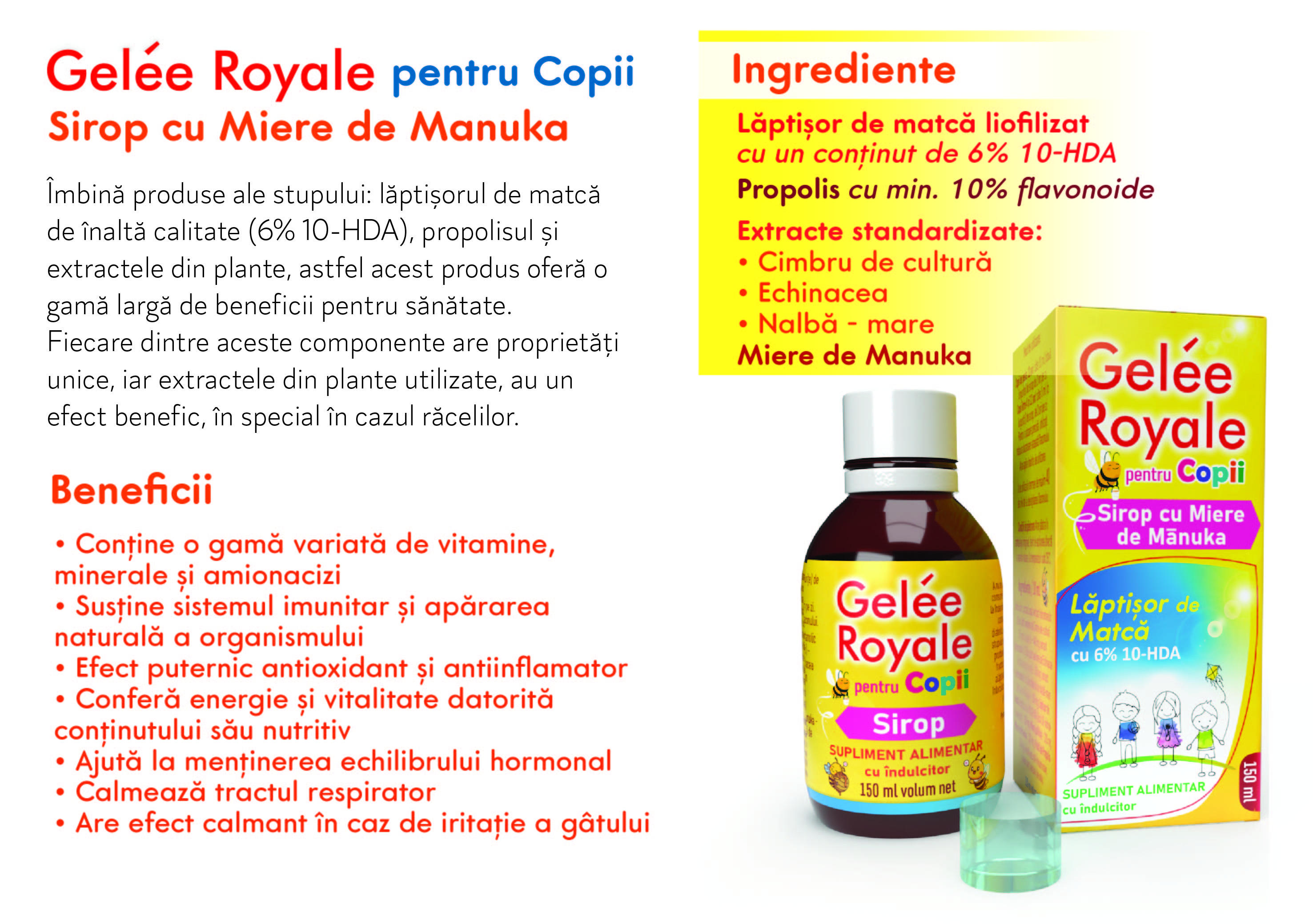 GELÉE Royale Copii sirop CU Manuka 150 ml - imagine 2