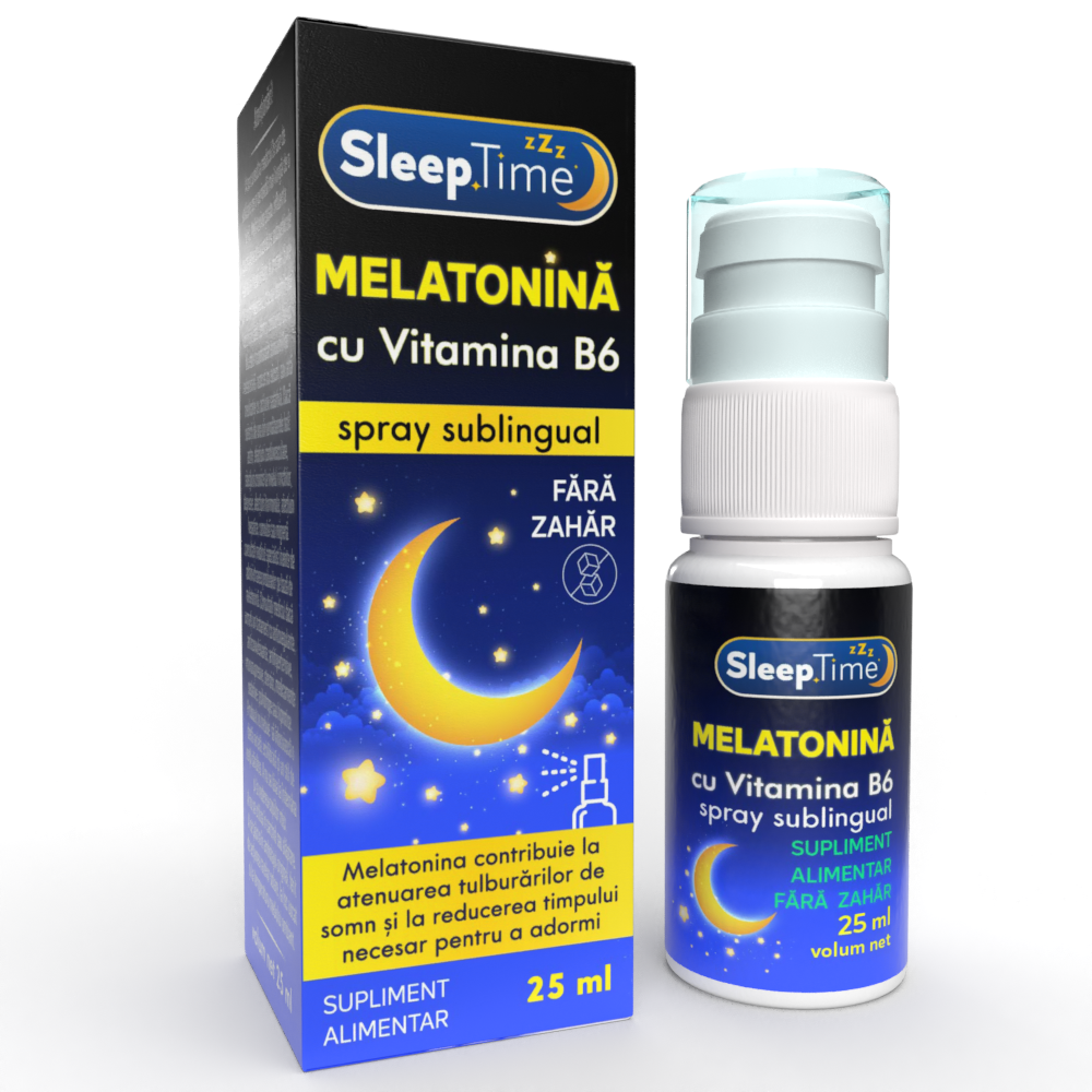 SleepTime Melatonină B6 Spray Oral 25 ml - imagine 3