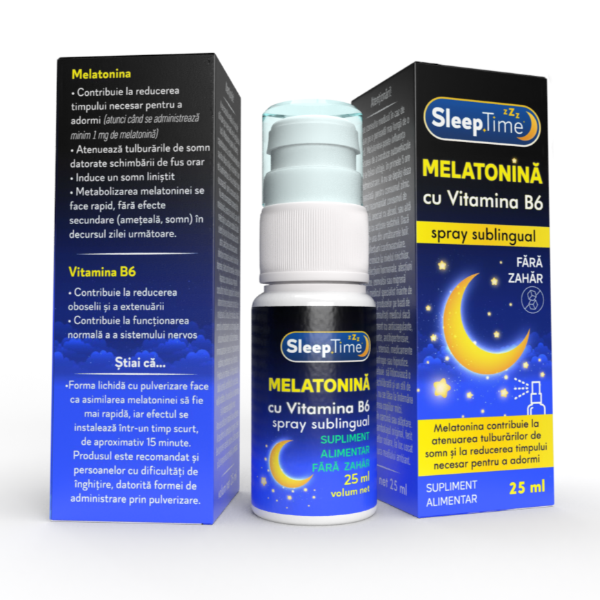 SleepTime Melatonină B6 Spray Oral 25 ml - imagine 4