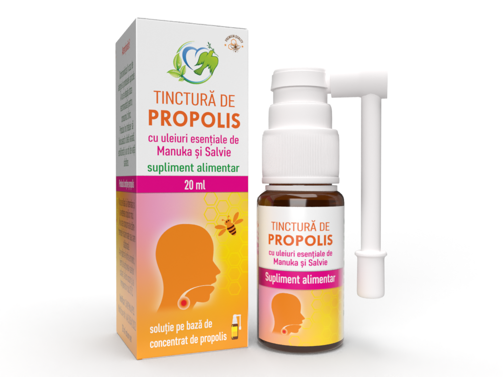 Tinctura Propolis CU Manuka SI Salvie 20 ml Spray Gat - imagine 2