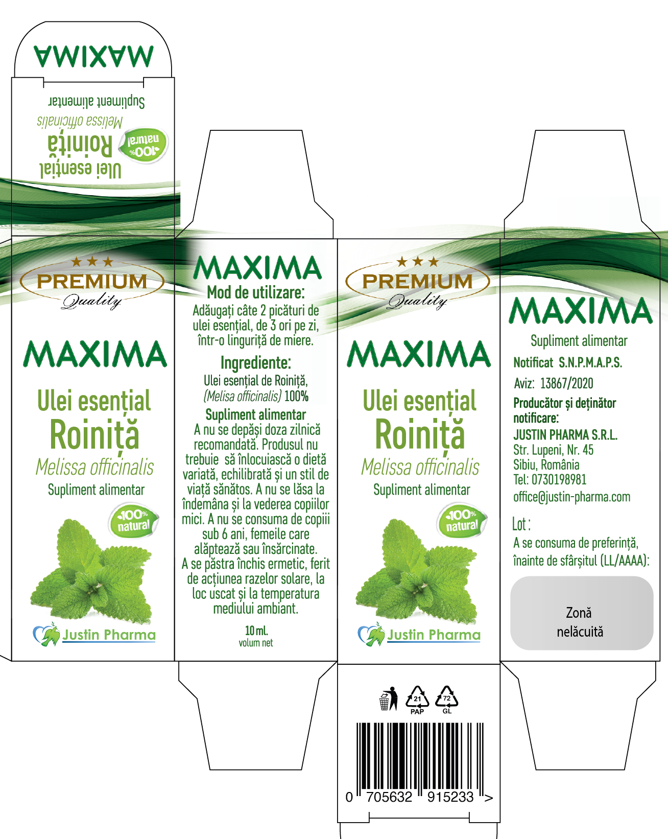 Ulei ESENȚIAL RONIȚĂ 10 ml - imagine 2