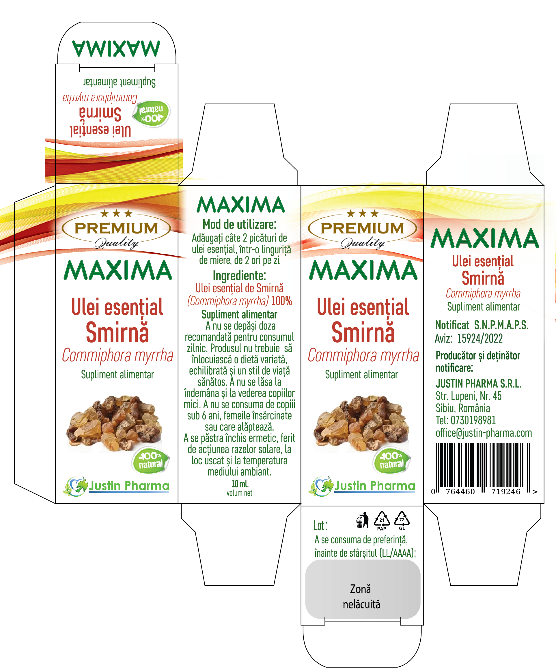 Ulei ESENȚIAL SMIRNĂ 10 ml - imagine 2