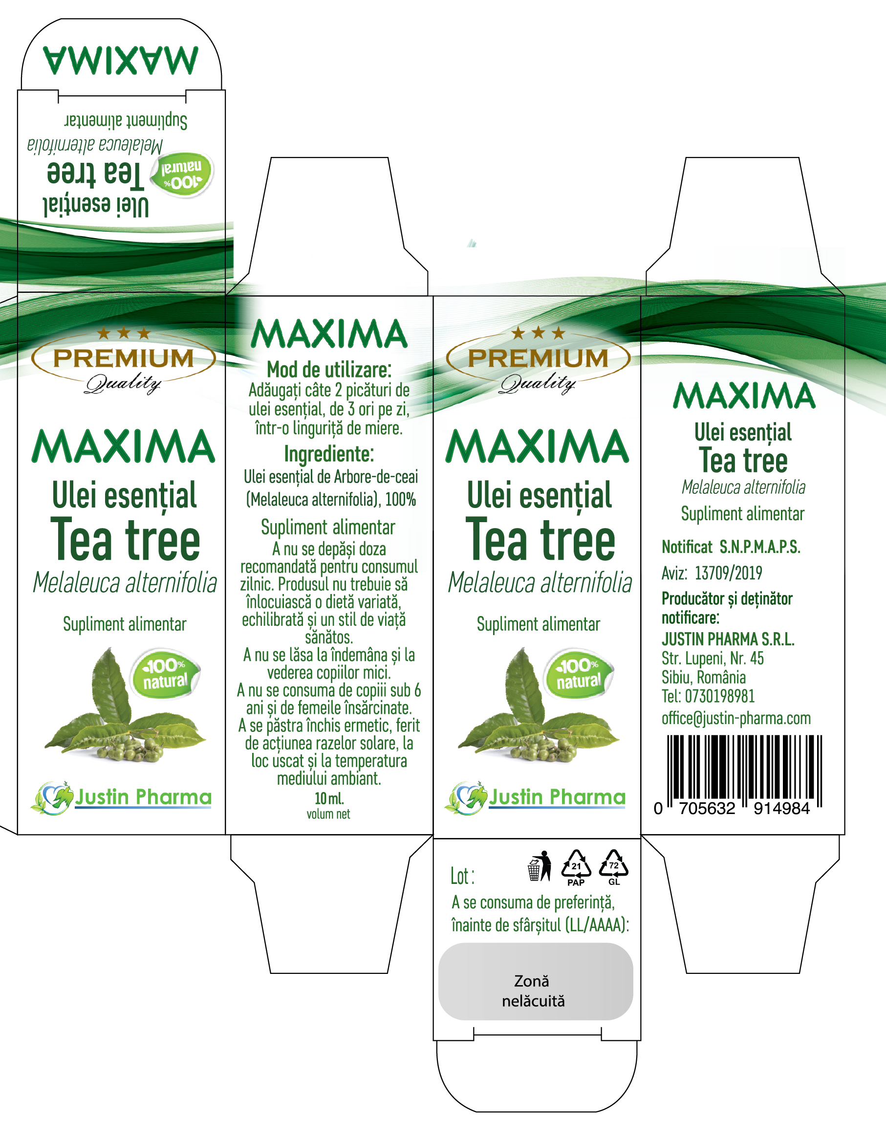 Ulei ESENȚIAL Tea Tree 10 ml - imagine 2